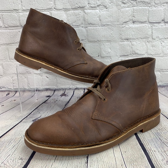 clarks desert boot brown oily leather